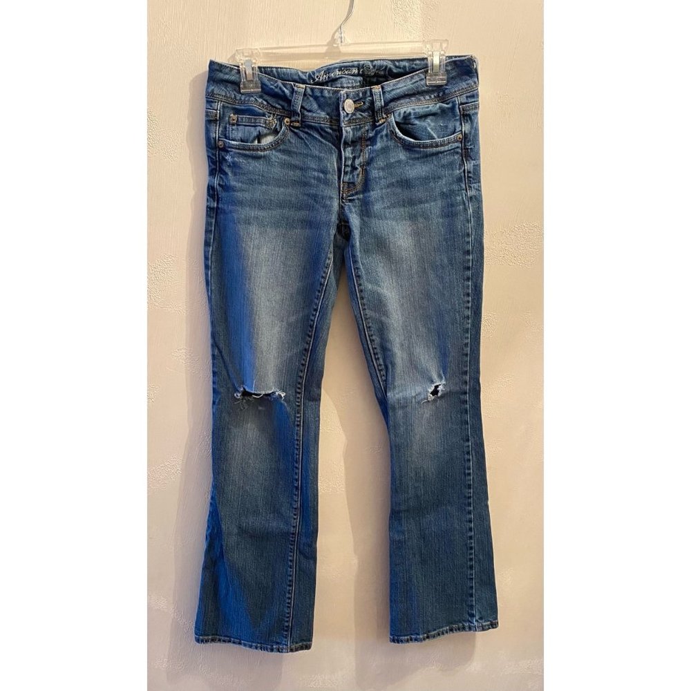 American Eagle ripped bootcut jeans